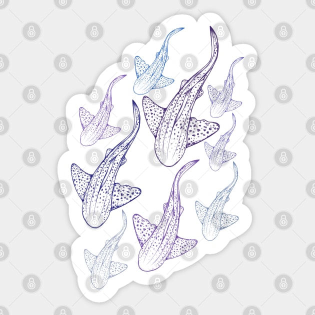 Zebra shark Sticker by painting whales